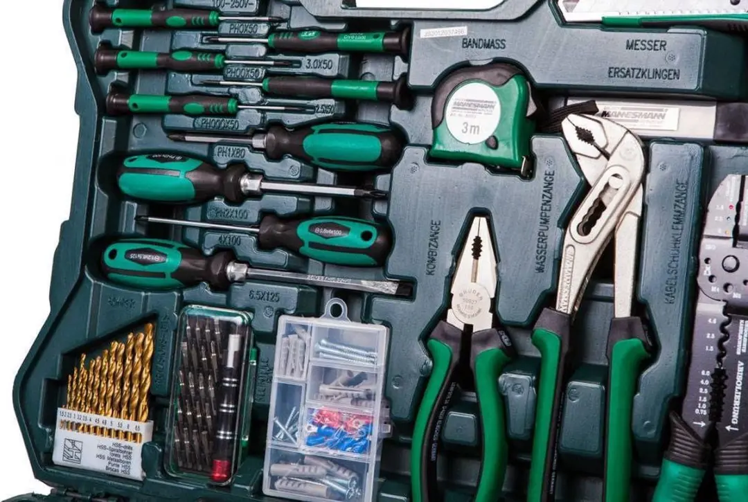Brüder Mannesmann 408594 Gereedschapkoffer 303-delig - Zwart/Groen