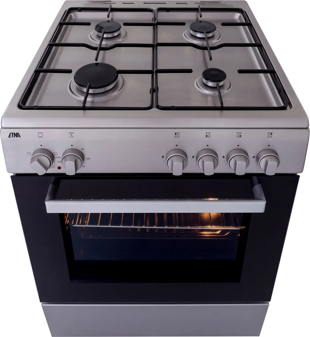 Etna FGV160RVS Gas/Elektro Fornuis 60cm - 72L - A