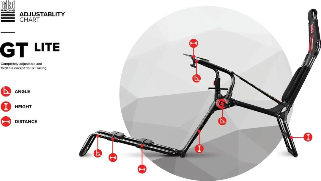 Next Level Racing GT Lite NLR-S021 Racestoel - Zwart/Rood