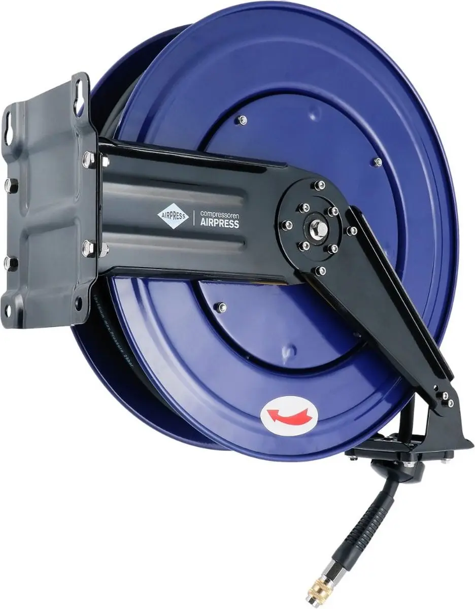 Airpress Luchtslanghaspel Rubber 20m - 20 bar - Wandmodel Zelfoprollend