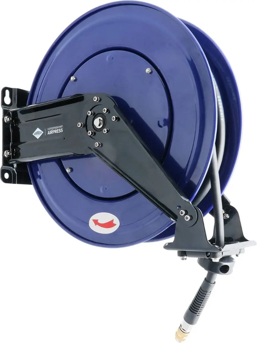 Airpress Luchtslanghaspel Rubber 20m - 20 bar - Wandmodel Zelfoprollend
