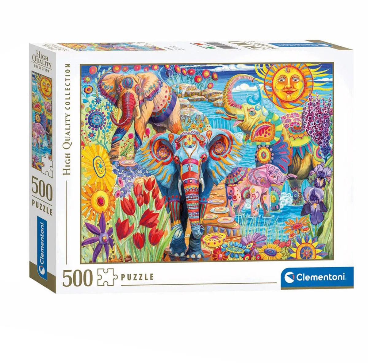 Clementoni Olifanten Carnaval 2025 Puzzel 500 Stuks - Multikleur - afbeelding 6 van 6