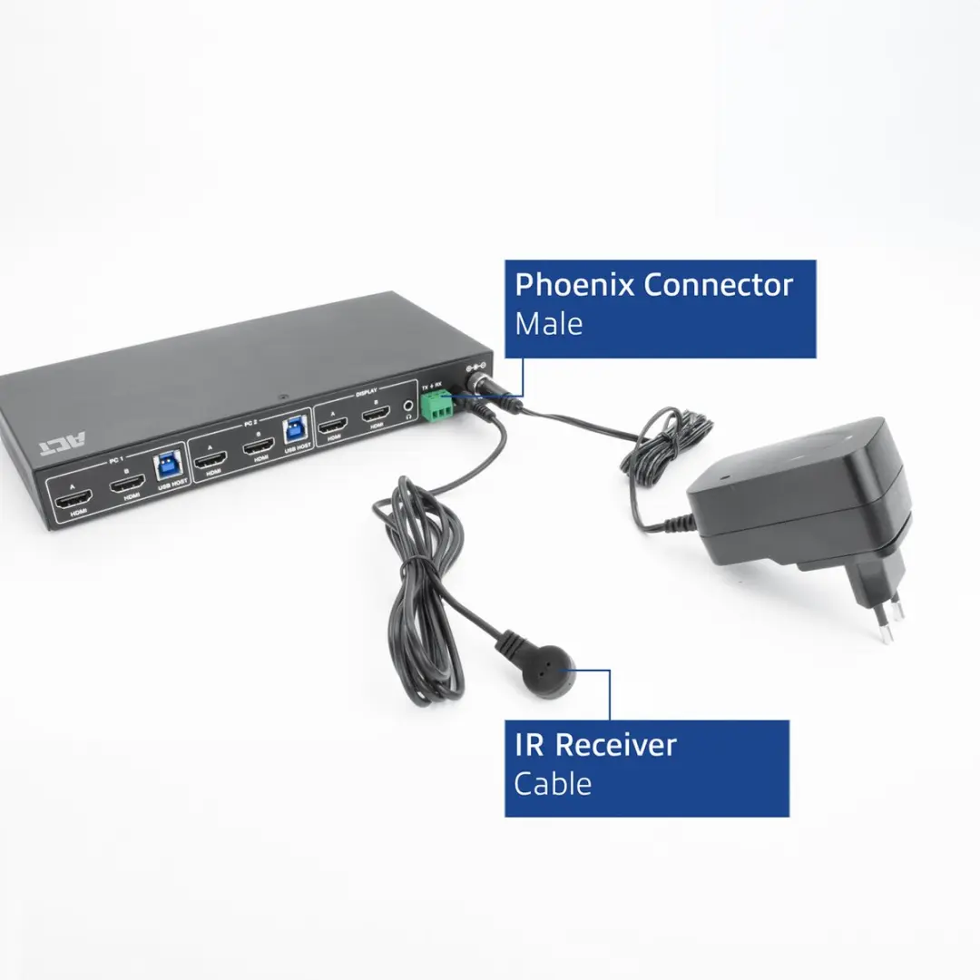ACT AC7914 2-Poorts Dual HDMI KVM Switch 4K@60Hz - USB 3.2 Gen1
