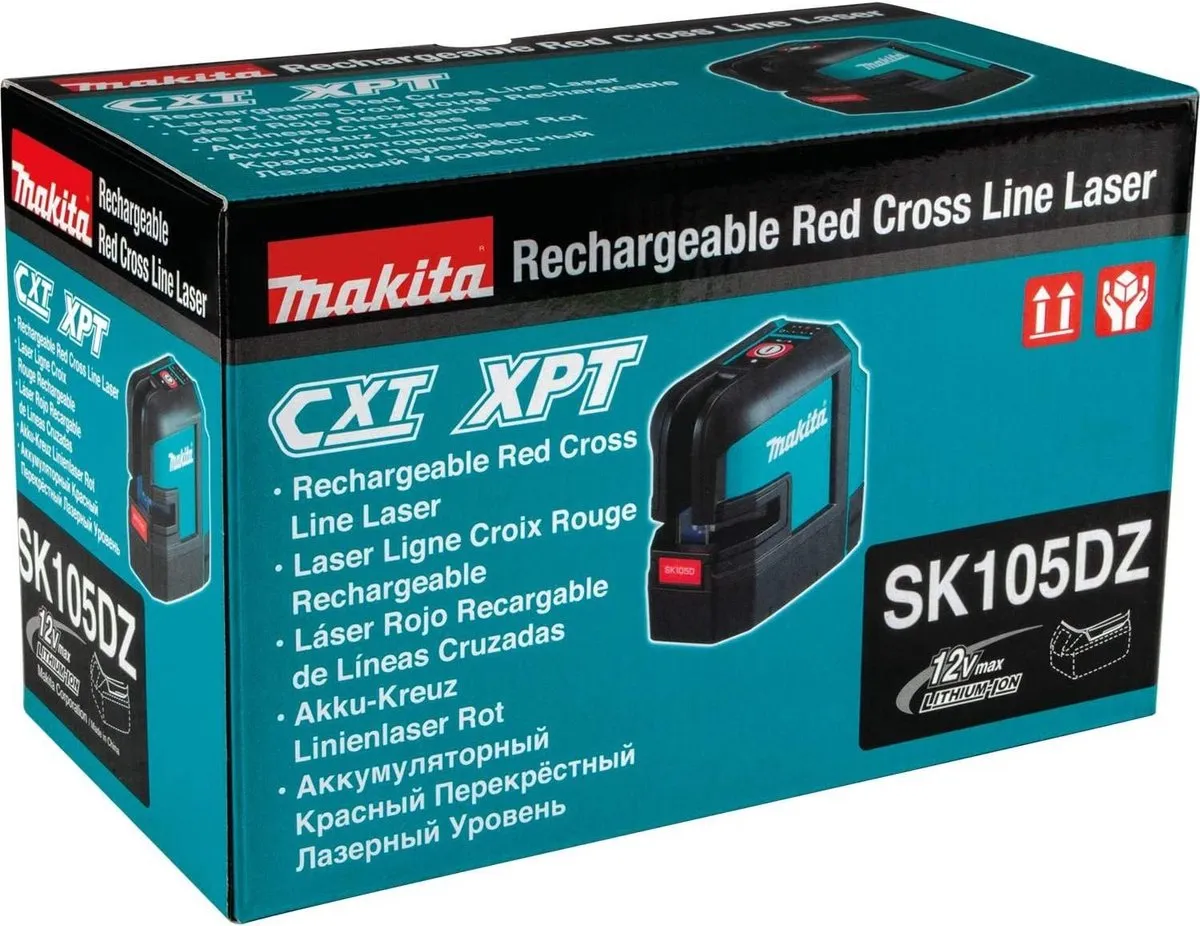 Makita SK105DZ Kruislijnlaser - 10,8V - 25m - Rood - afbeelding 6 van 6