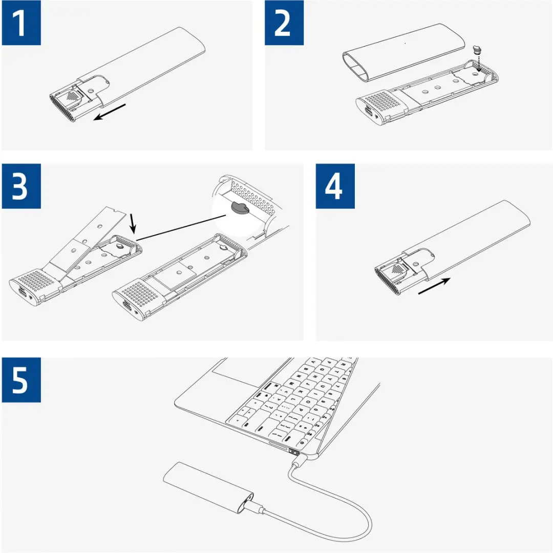 ACT AC1615 USB-C M.2 NVMe SSD Behuizing - Zwart