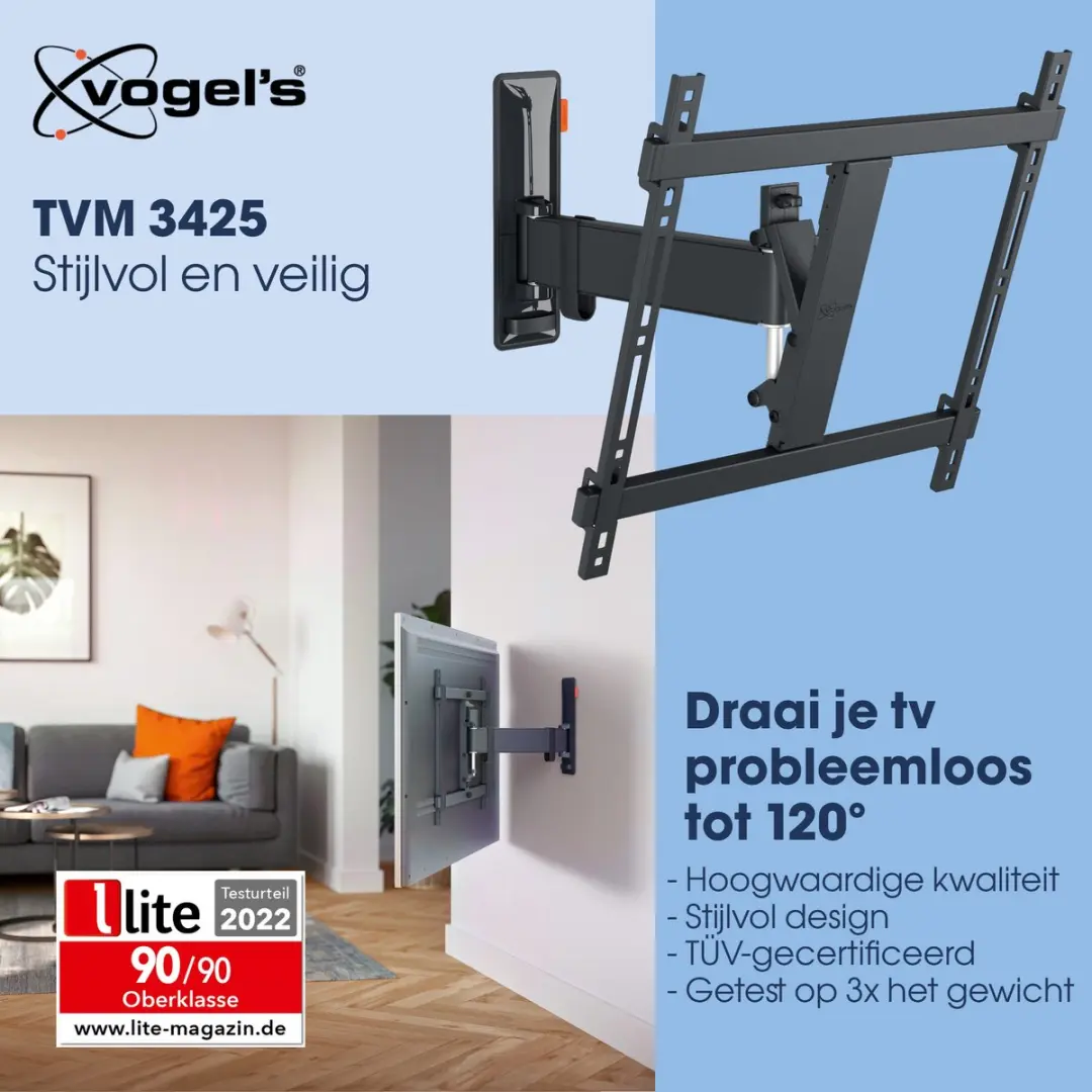 Vogel's COMFORT TVM 3425 TV-Beugel 32-65" - 25kg - Zwart
