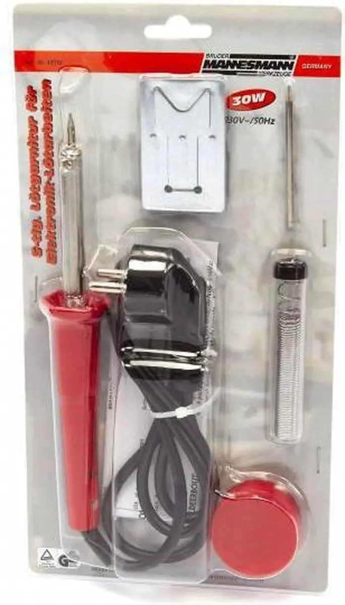 Brüder Mannesmann Soldeerbout 30W - 5-delige set - Rood
