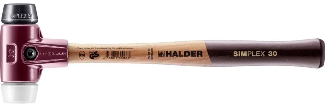 Halder Simplex 3027030 Hamer - Gietstaal met houten steel