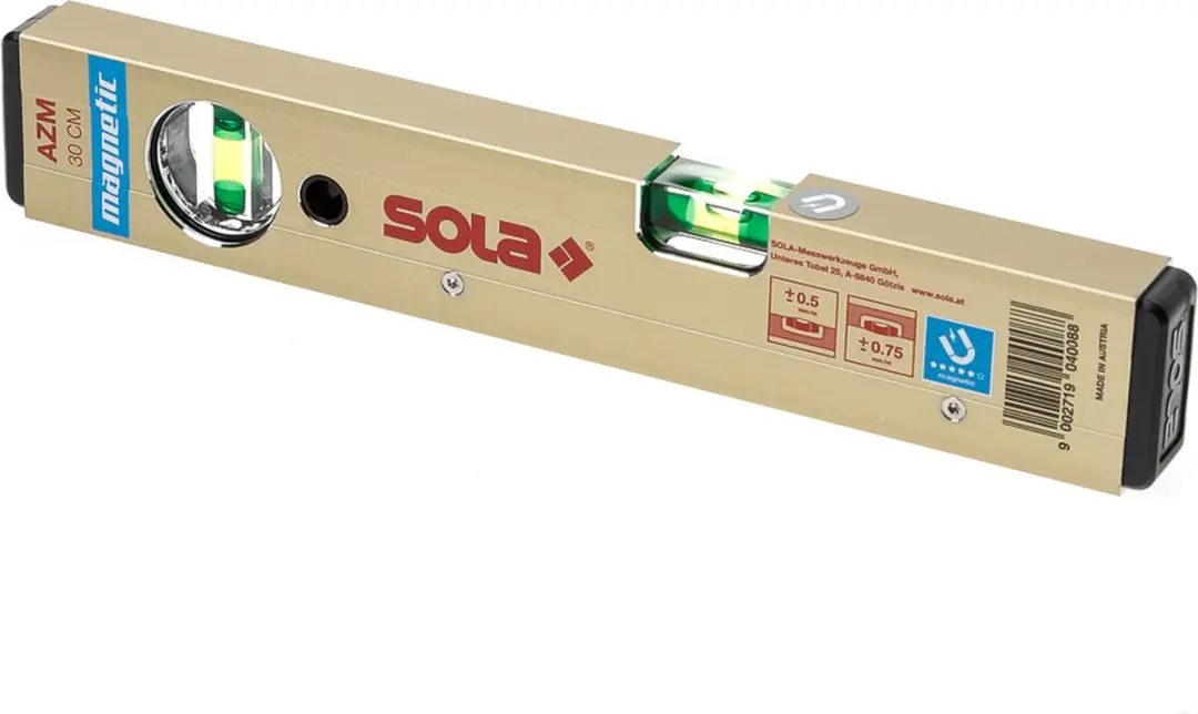 Sola AZM 30 Magneetwaterpas 30cm - goud