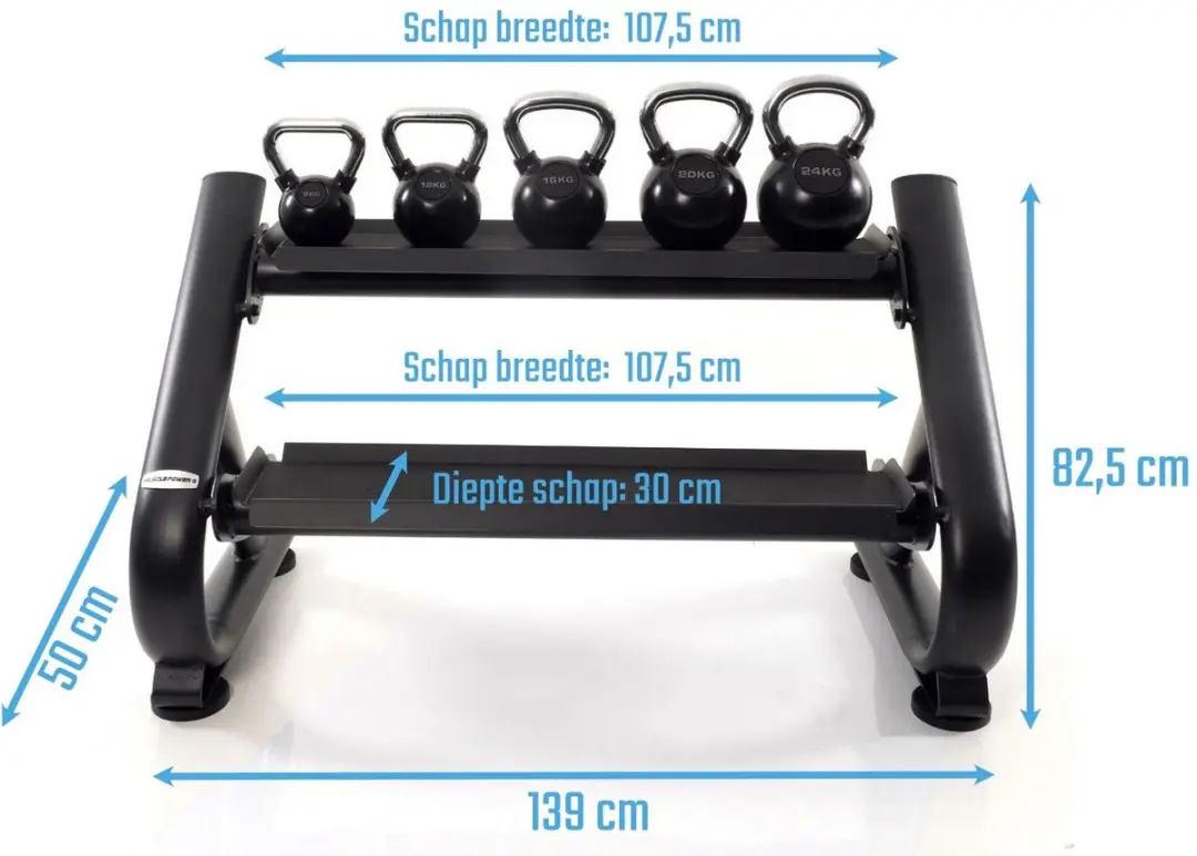 Muscle Power Kettlebell Opbergrek - Zwart
