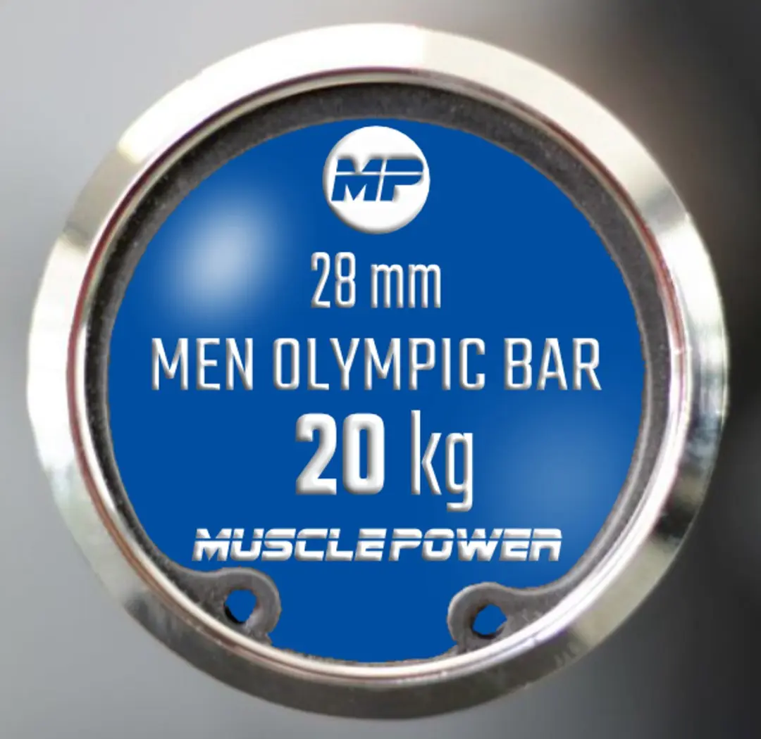 Muscle Power Olympische Halterstang 218cm - 50mm - Zilver - afbeelding 6 van 6