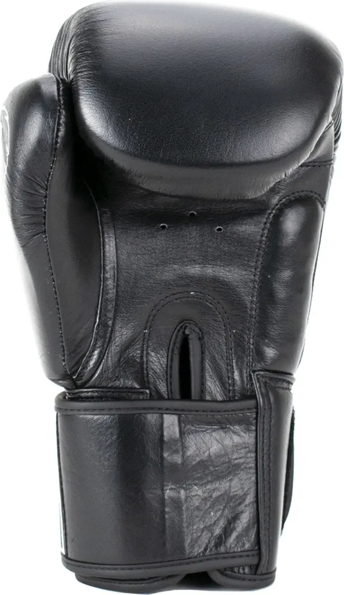 Super Pro Warrior Lederen Bokshandschoenen 12oz - Zwart/Wit