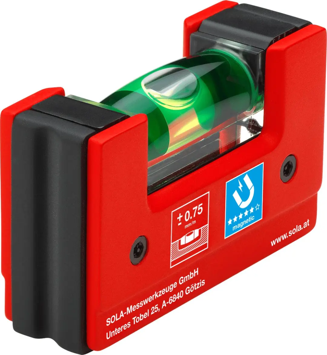 Sola GO Magnetic Mini Waterpas 01621101 - Rood