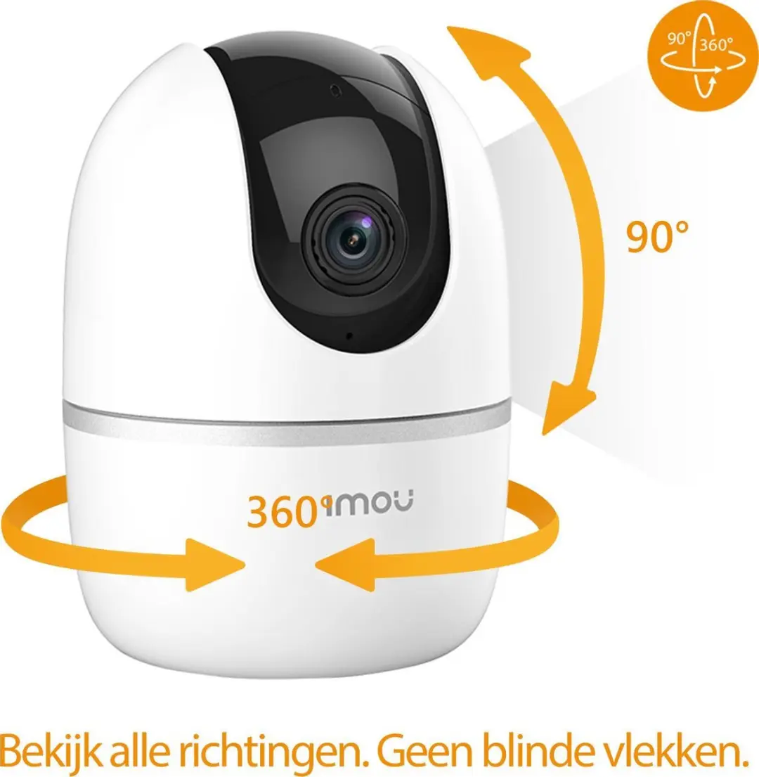 Imou A1 4MP IPC-A42P-B-V2 Beveiligingscamera - 360° draaibaar - 4MP QHD - Wit/Zwart/Zilver