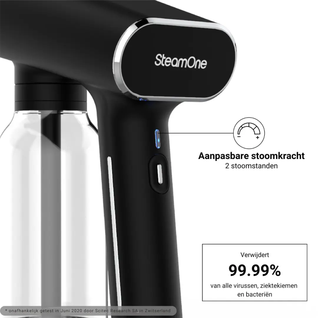 SteamOne Karl XL 2 Handstomer - 2000W - 0.4L - Zwart/Zilver