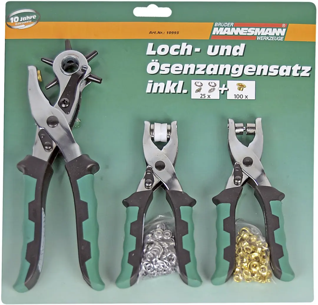 Brüder Mannesmann 10993 Ogen- en Gatentangenset - Zwart/Groen