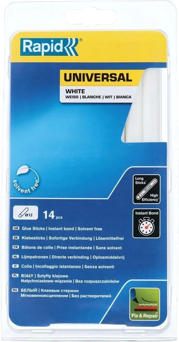 Rapid Lijmpatroon 40107361 - 14 Stuks - 12mm - Wit