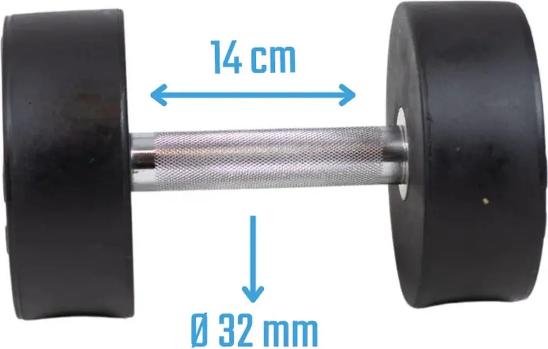 Muscle Power Ronde Dumbbell 14 kg - Zwart