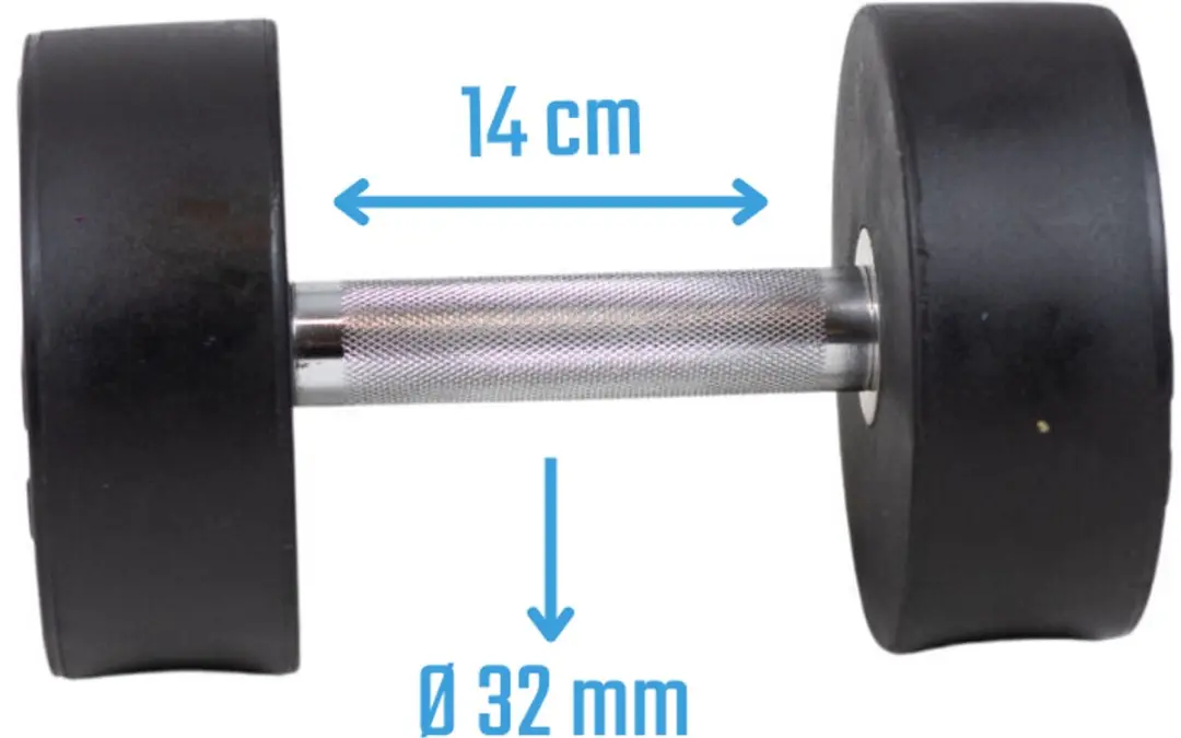 Muscle Power Ronde Dumbbell 14 kg - Zwart