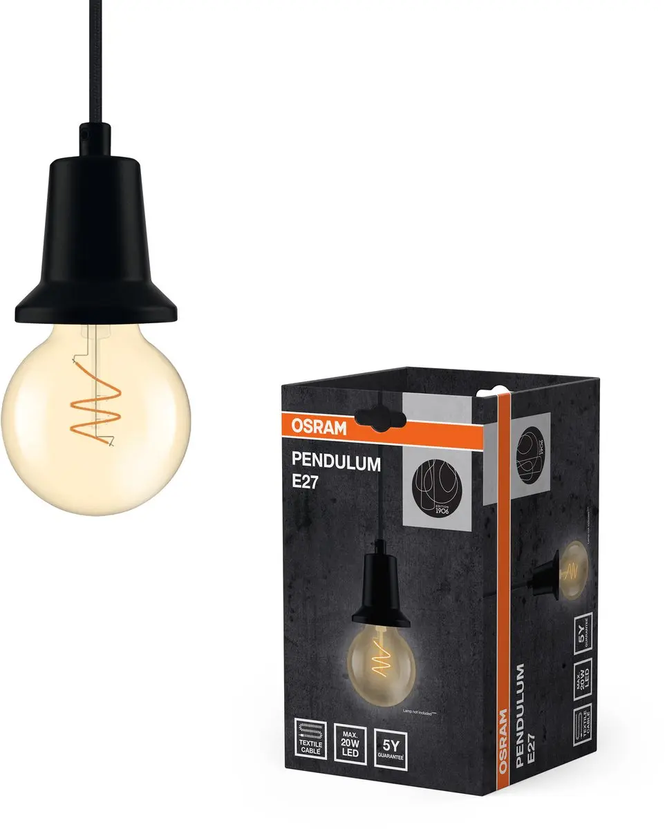 Osram Hanglamp Aluminium - Ø11.1cm E27 IP20 - Zwart