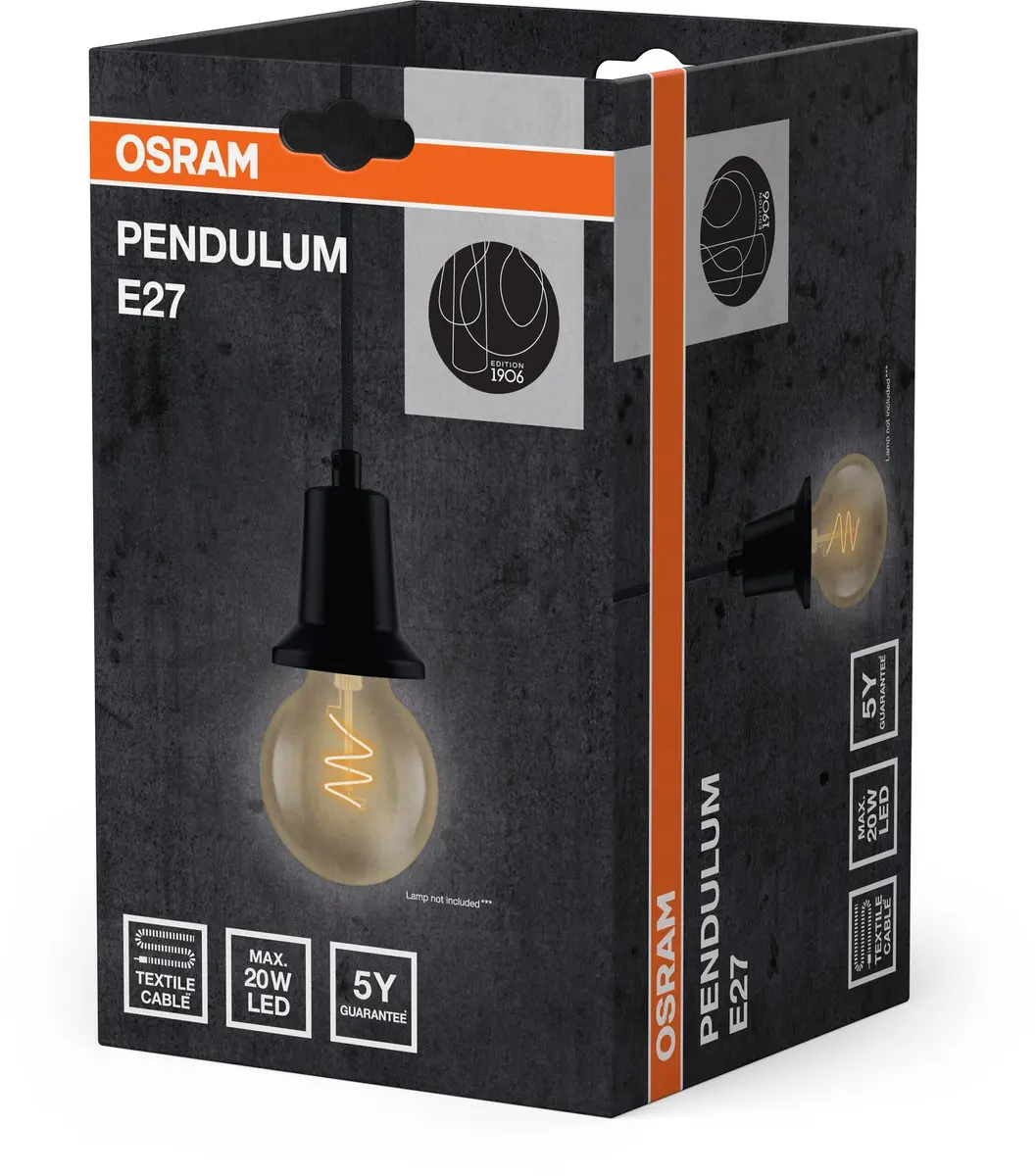 Osram Hanglamp Aluminium - Ø11.1cm E27 IP20 - Zwart