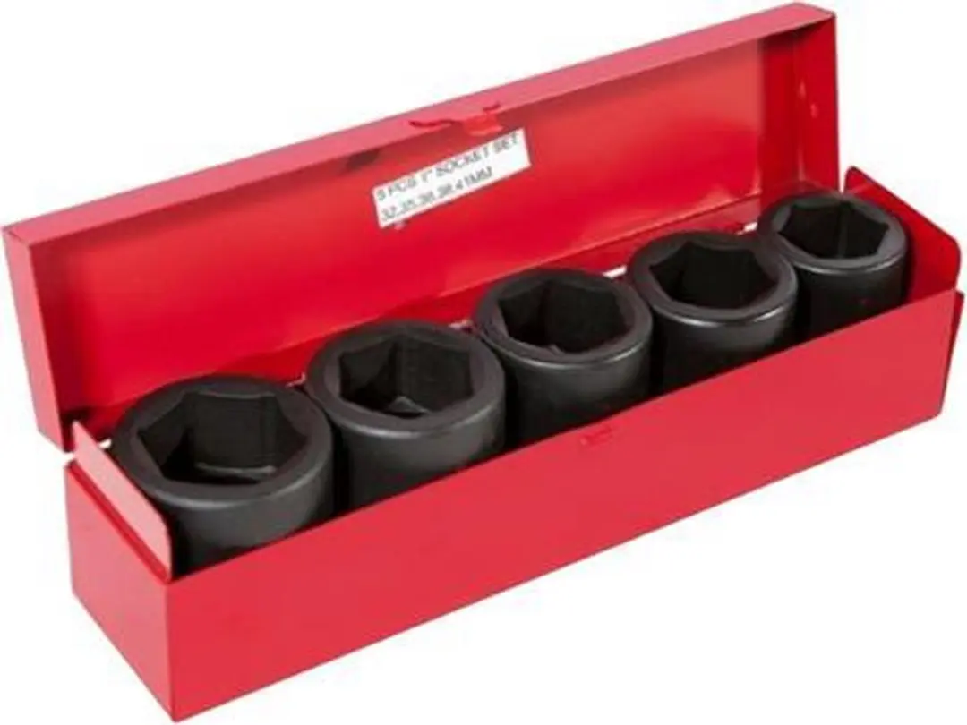 Airpress Impact Doppen 5-delig 1" - Stalen kistje