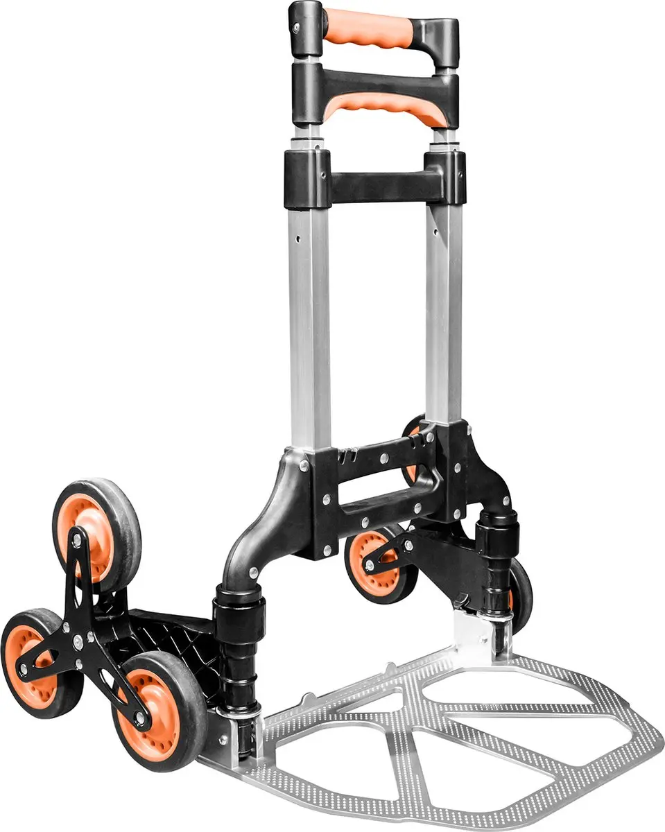 Brüder Mannesmann M00946 Trappensteekwagen - 80 kg - Zwart/ Oranje - afbeelding 6 van 6