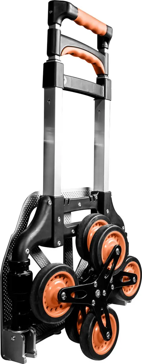 Brüder Mannesmann M00946 Trappensteekwagen - 80 kg - Zwart/ Oranje