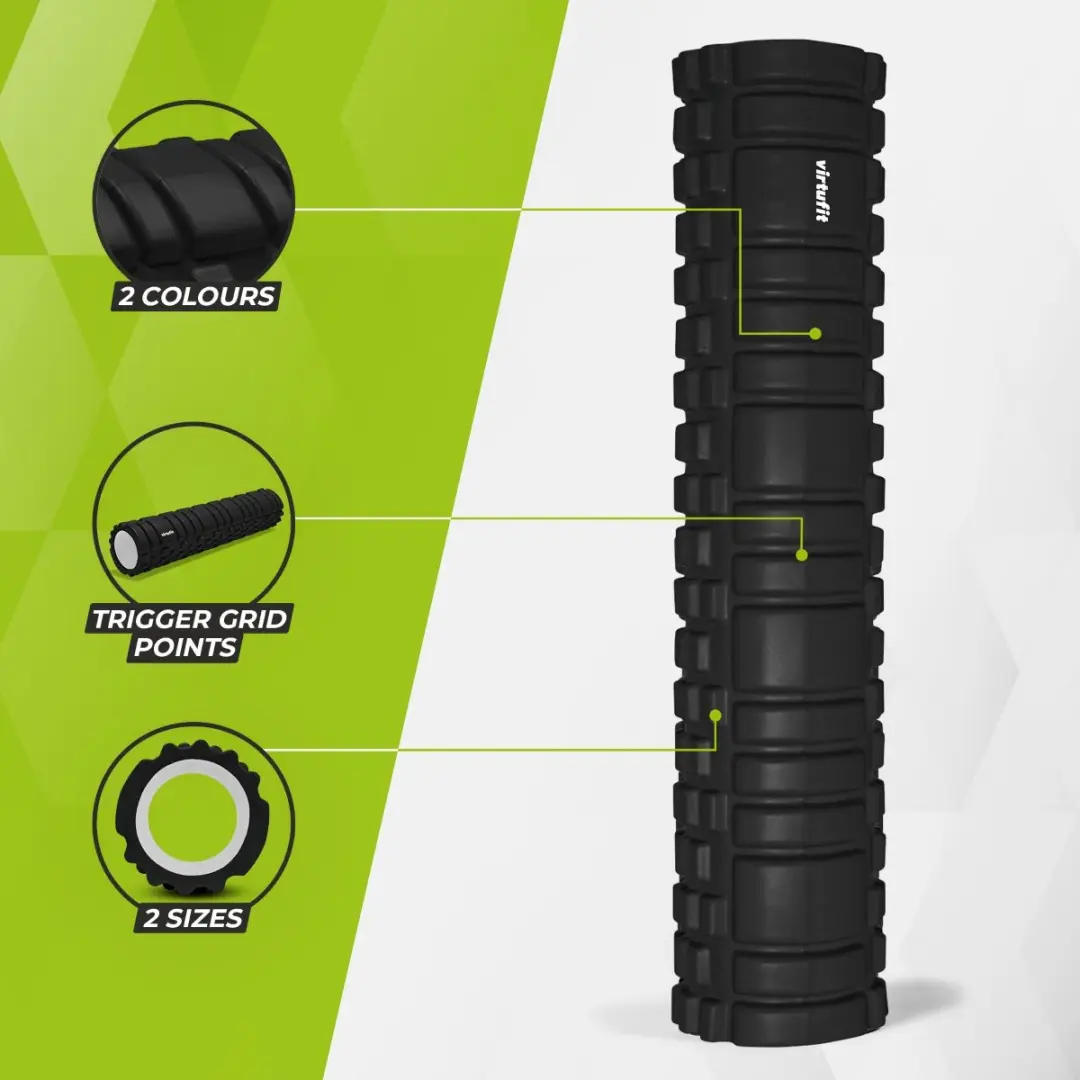 VirtuFit Grid Foam Roller 62cm - Zwart