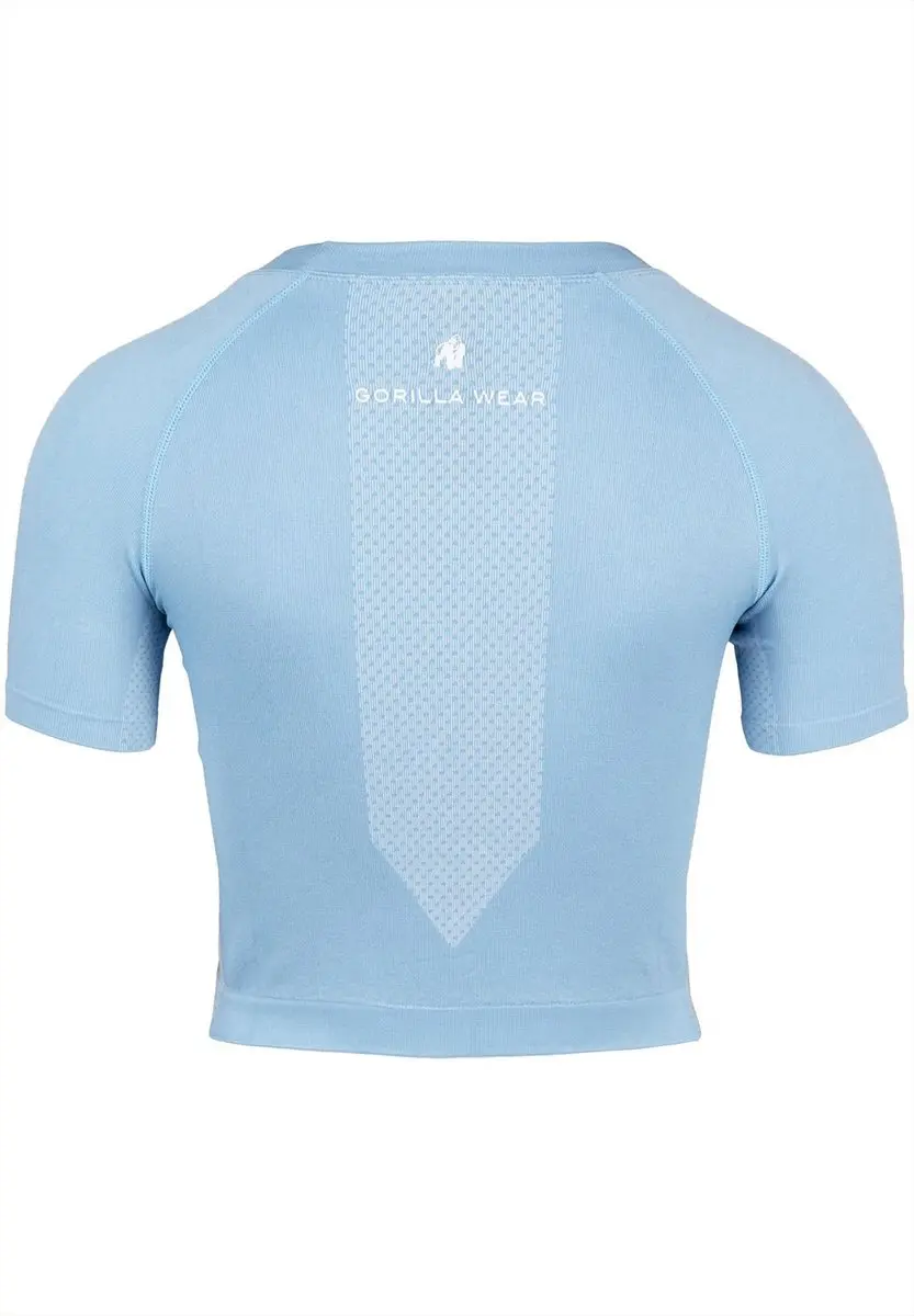Gorilla Wear Selah Seamless Crop Top - Lichtblauw - afbeelding 6 van 6