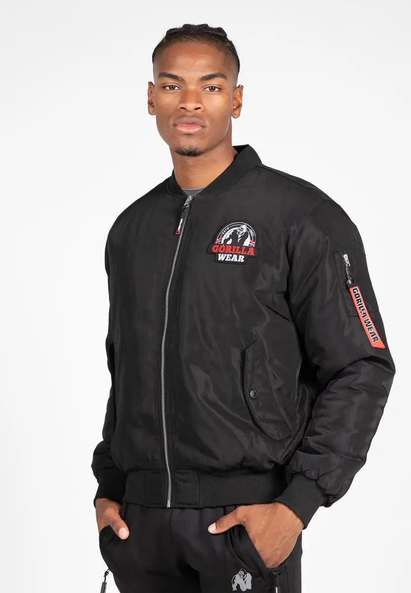 Gorilla Wear Covington Bomber Jacket - Zwart S - afbeelding 6 van 6