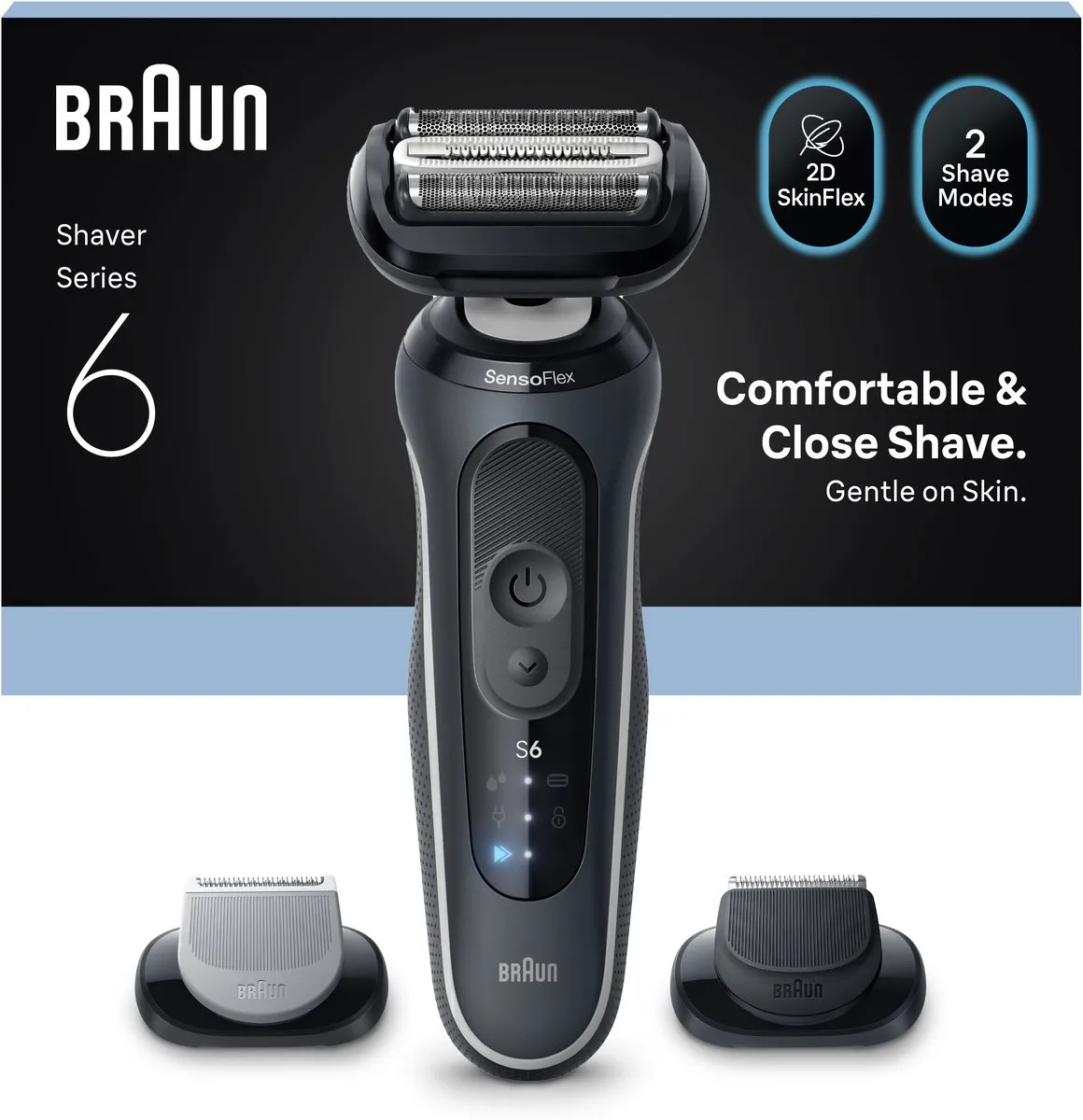 Braun Series 6 62-G1650s Elektrisch Scheerapparaat - 3 Mesjes - Zwart