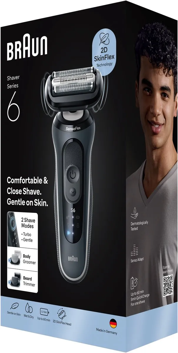 Braun Series 6 62-G1650s Elektrisch Scheerapparaat - 3 Mesjes - Zwart