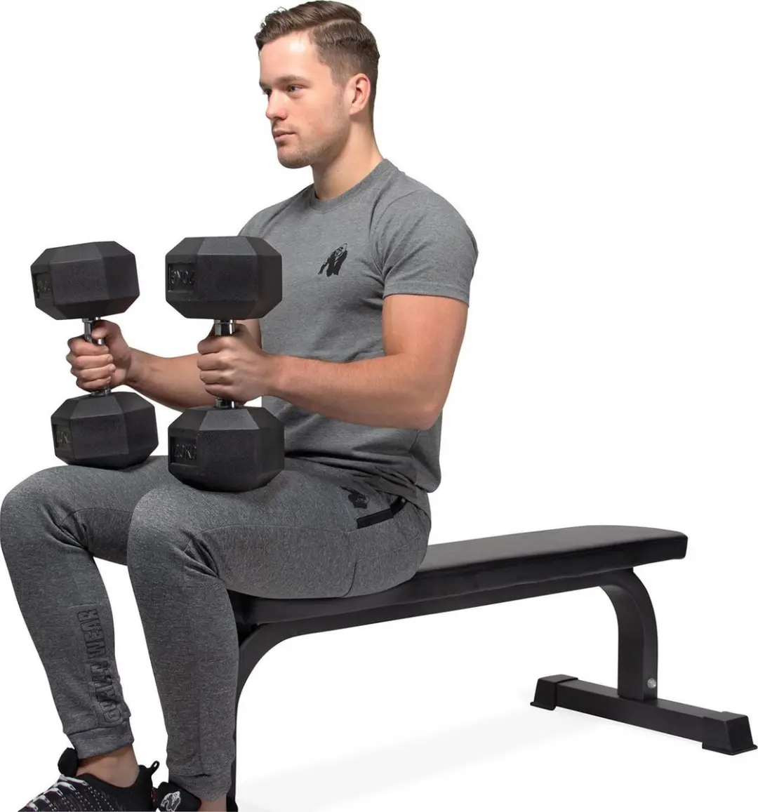 VirtuFit Vlakke Fitnessbank - Zwart