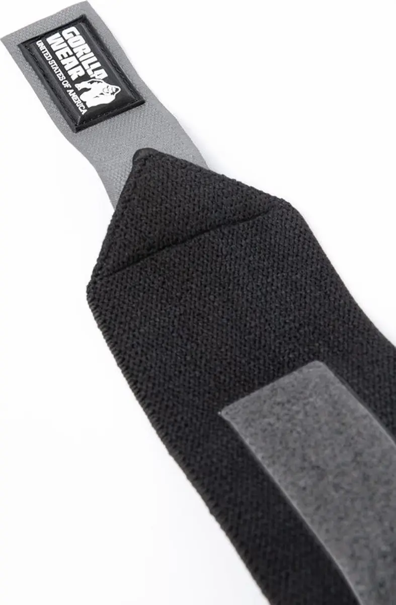 Gorilla Wear Essential Wrist Wraps - Polswraps 2 Stuks - Zwart/Grijs