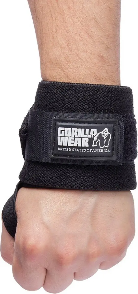 Gorilla Wear Essential Wrist Wraps - Polswraps 2 Stuks - Zwart/Grijs