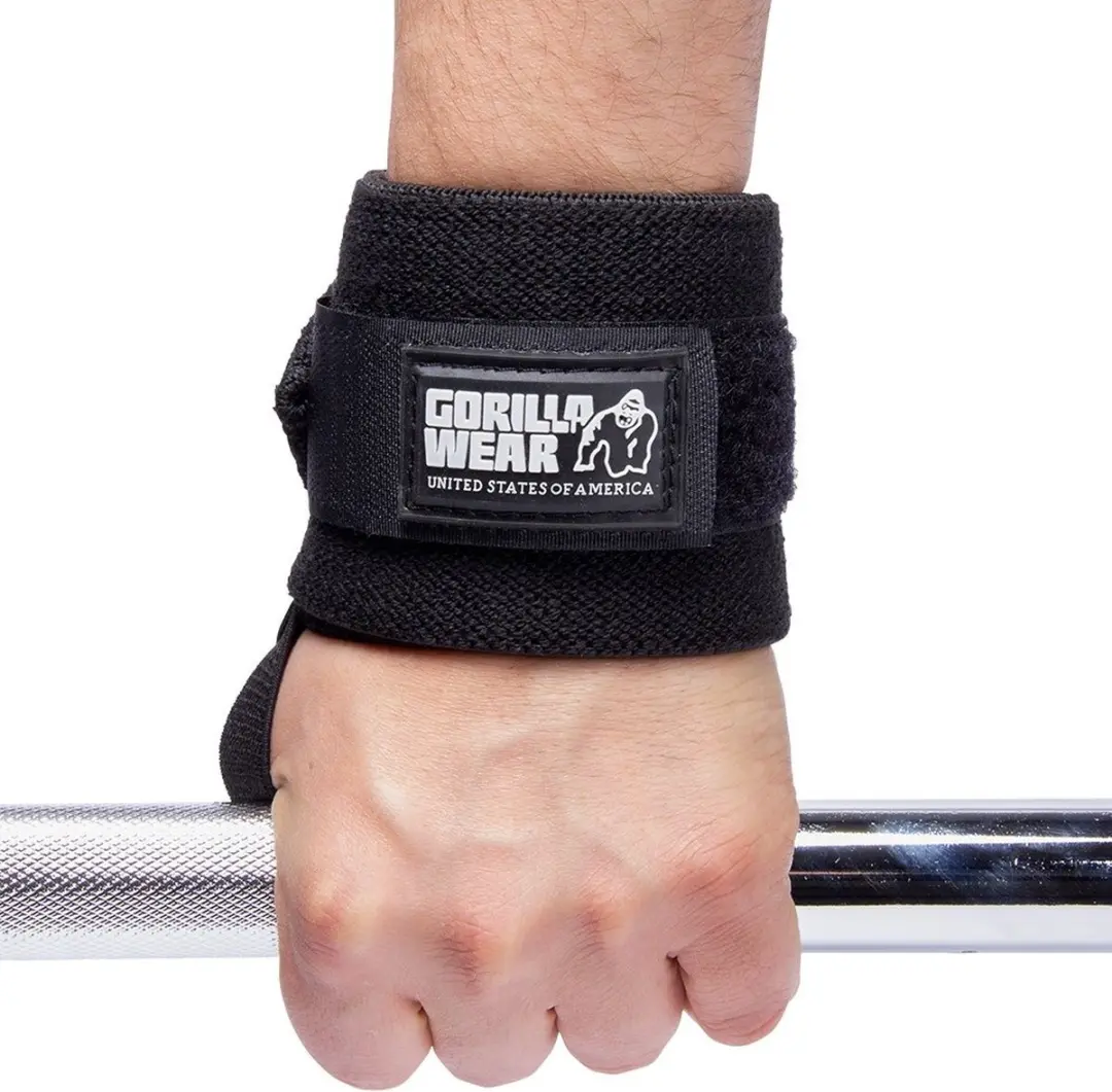 Gorilla Wear Essential Wrist Wraps - Polswraps 2 Stuks - Zwart/Grijs