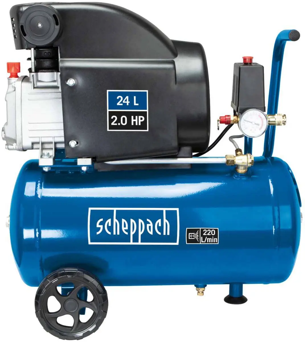 Scheppach HC26 Oliegesmeerde Luchtcompressor 1500W - 24L Tank