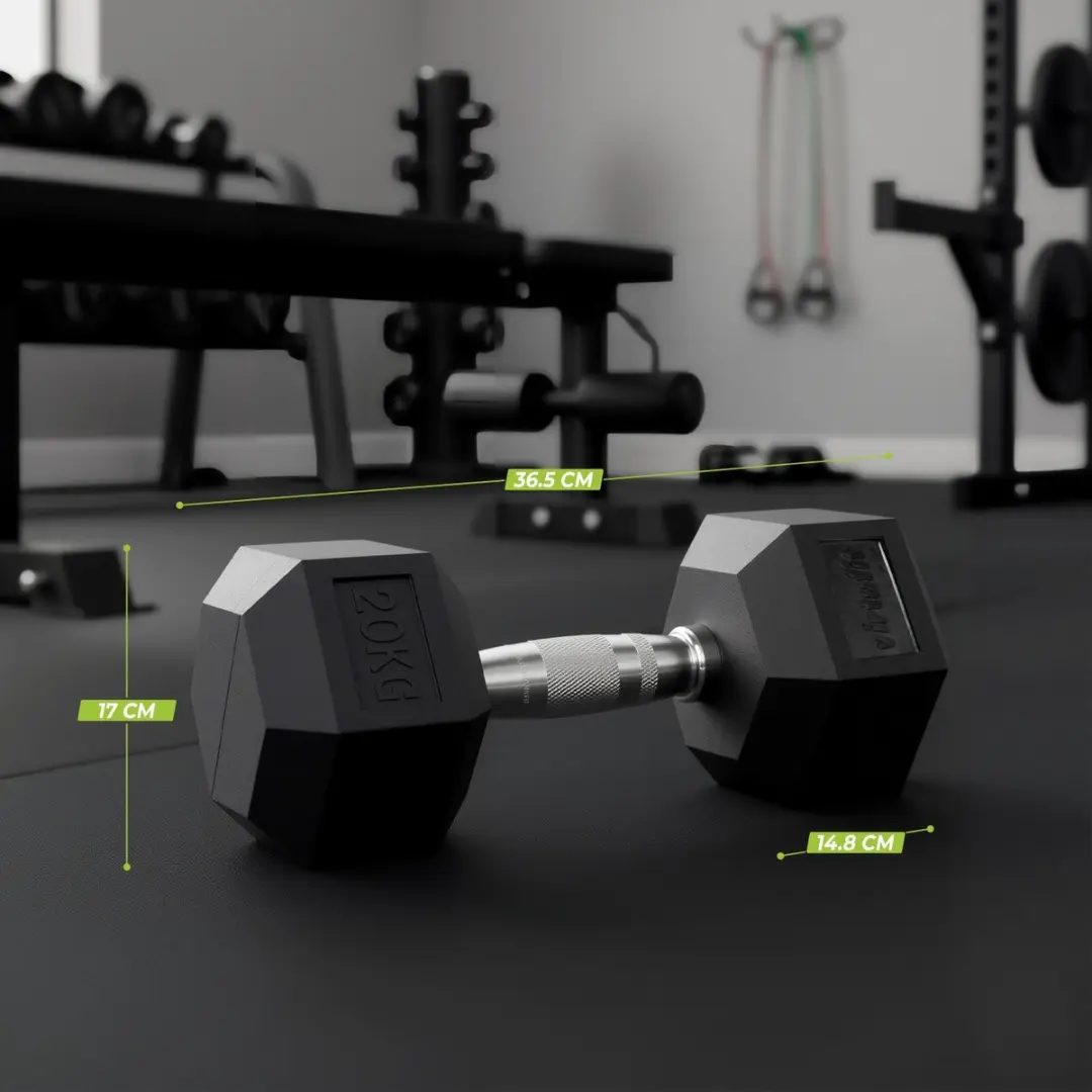 VirtuFit Hexa Dumbbell Pro Set 2x20kg - Zwart/Zilver