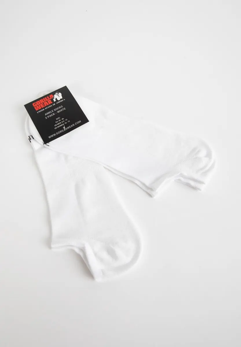 Gorilla Wear Enkelsokken 2-Pack Wit - 43-46