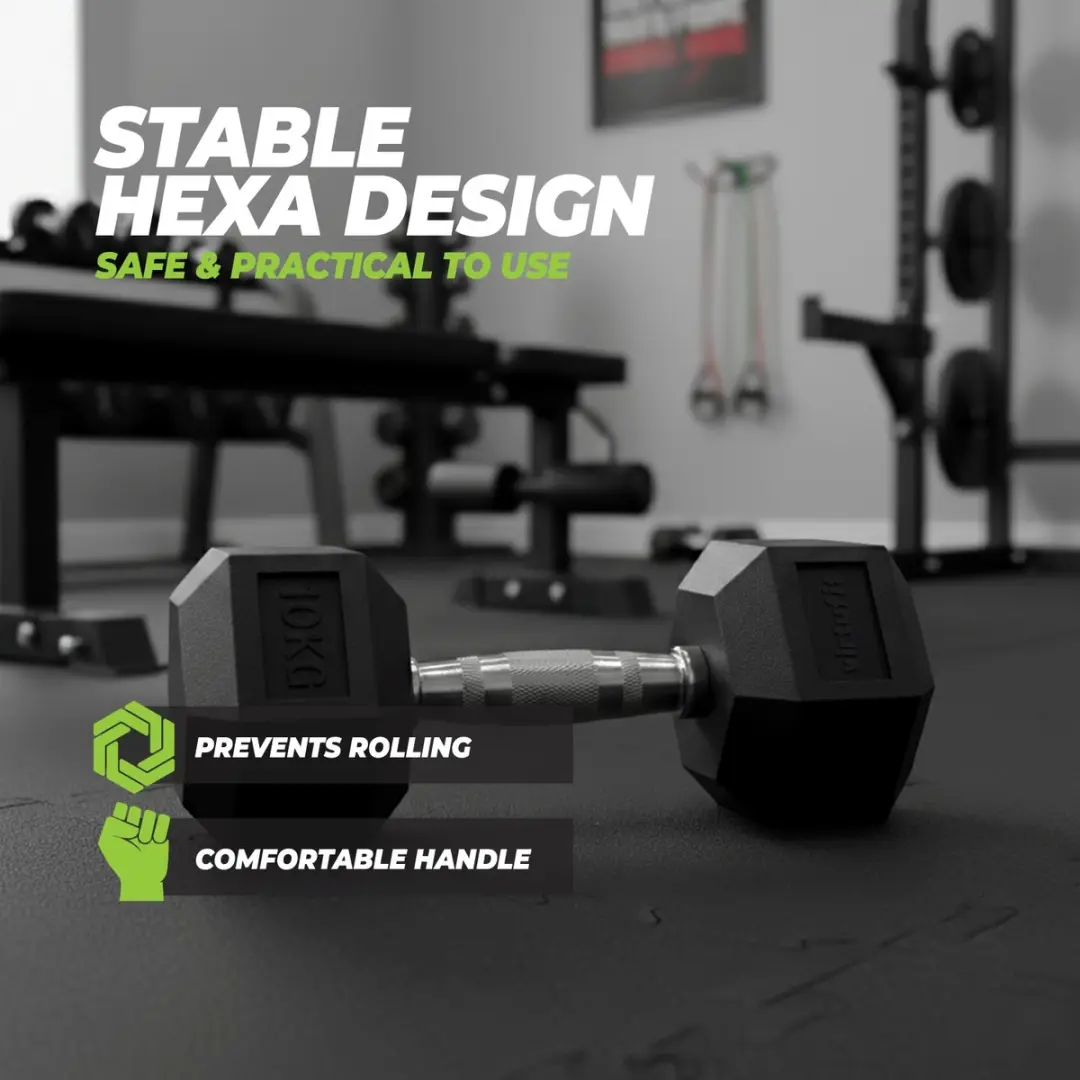 VirtuFit Hexa Dumbbell Pro 1kg - Zilver/Zwart