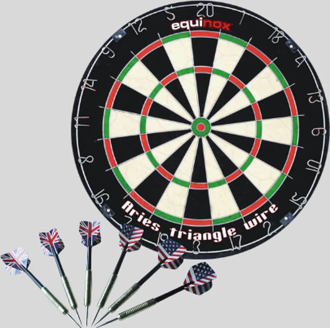 Equinox Dartbord Aries DA-11 - Sisal - 45.7cm - 6 Pijlen - afbeelding 6 van 6