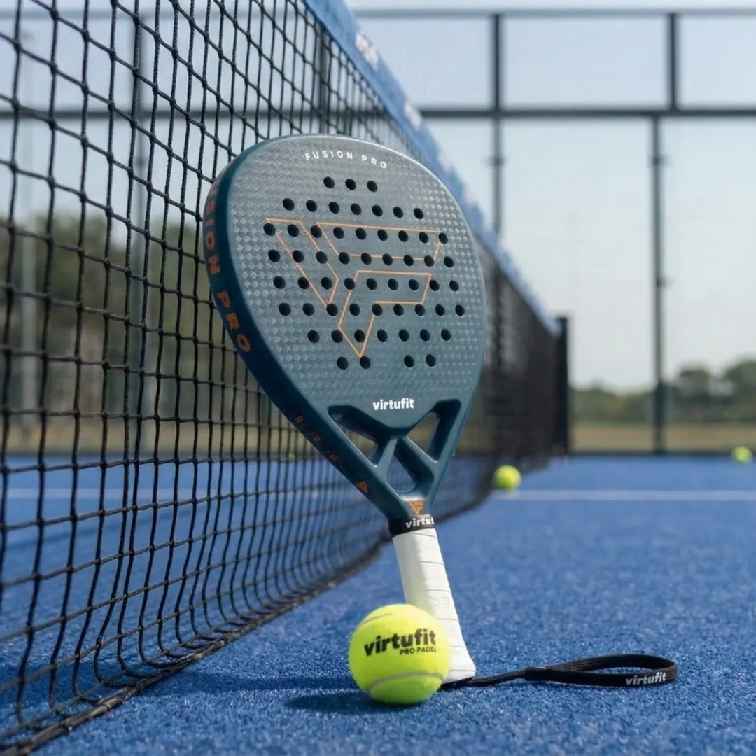 VirtuFit Fusion Pro Padelracket - Blauw/Oranje - 365g - EVA Kern - 18K Carbon