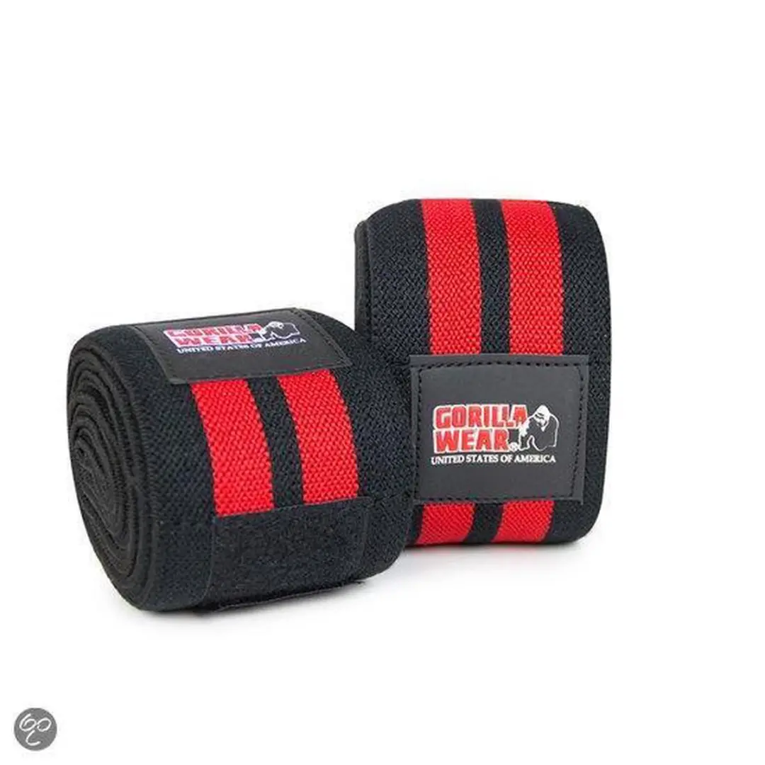 Gorilla Wear Knee Wraps 2M - 2 Stuks - Rood/Zwart