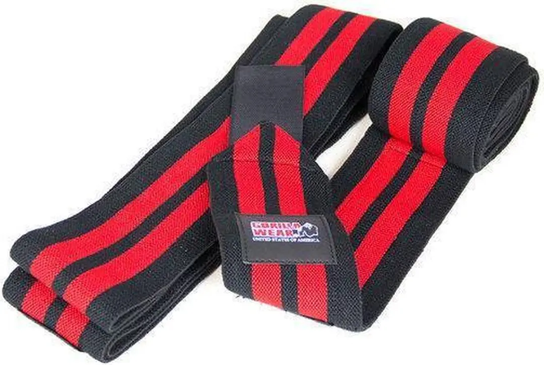 Gorilla Wear Knee Wraps 2M - 2 Stuks - Rood/Zwart