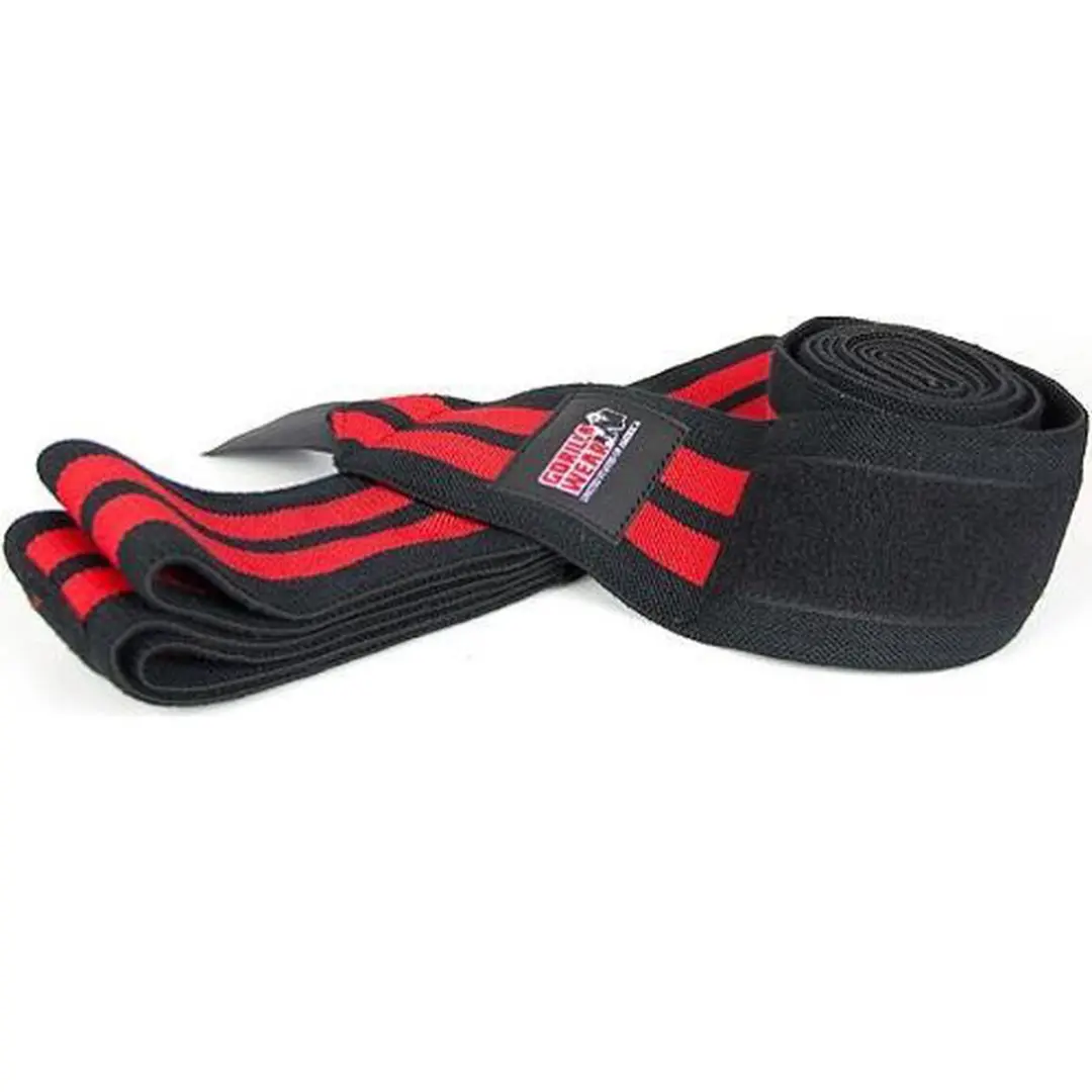 Gorilla Wear Knee Wraps 2M - 2 Stuks - Rood/Zwart