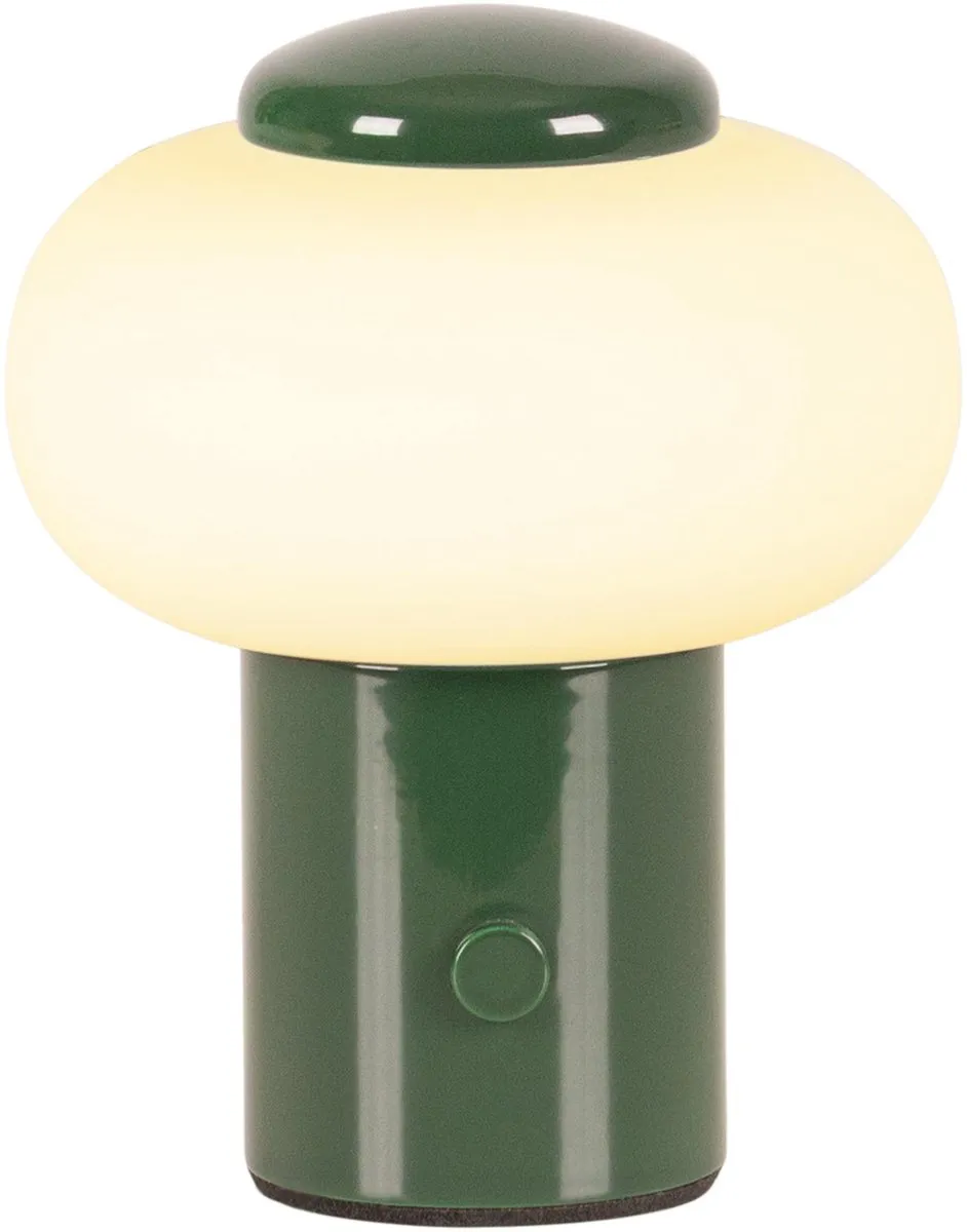 Lucide GUSTAV Oplaadbare Tafellamp - Groen - Ø8cm - 1x0,8W