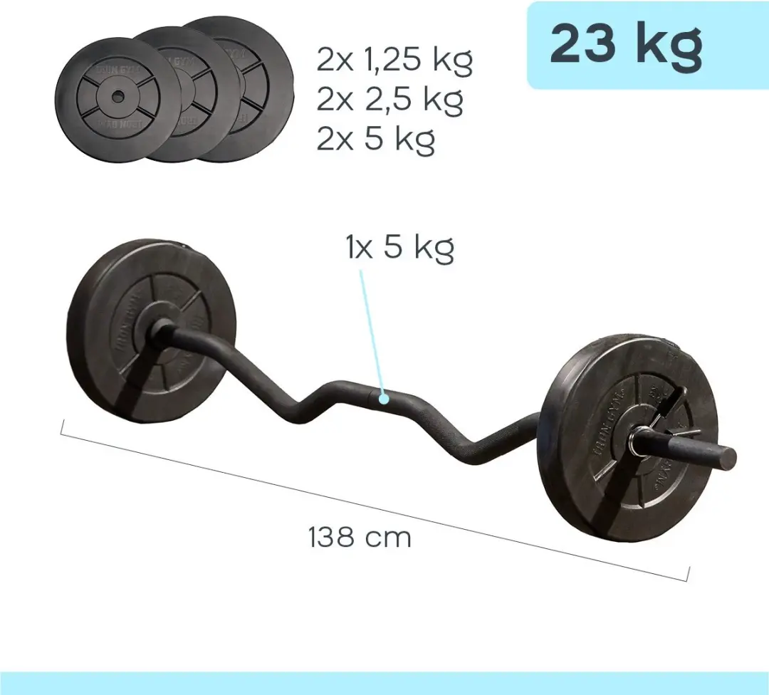 Iron Gym IRG033 Curlstang Set - 23 kg - Zwart