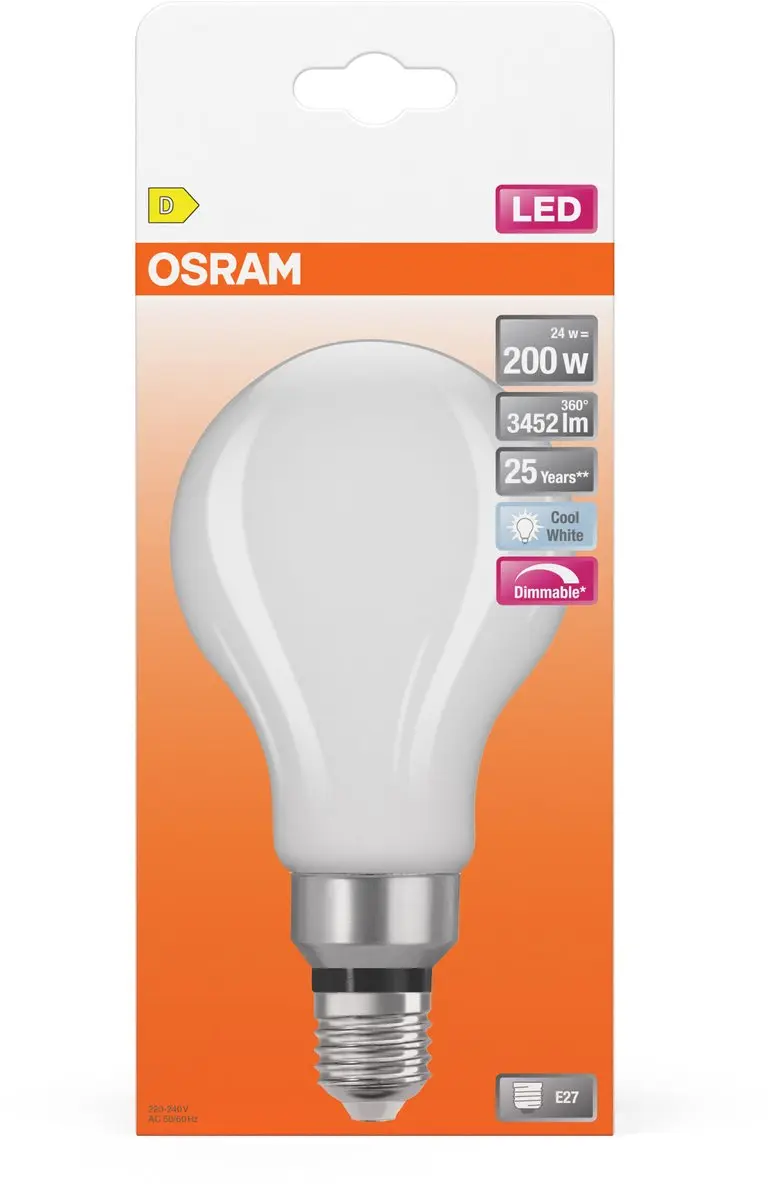 Osram LED Superstar Classic A 200 Filament DIM - 24W Mat Koelwit