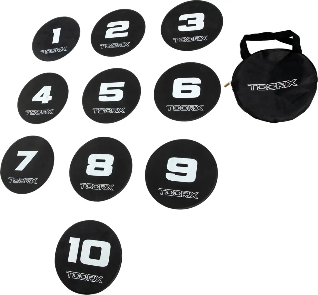 Toorx Agility Dots Trainingsmateriaal - 10 Stuks - Zwart/Wit